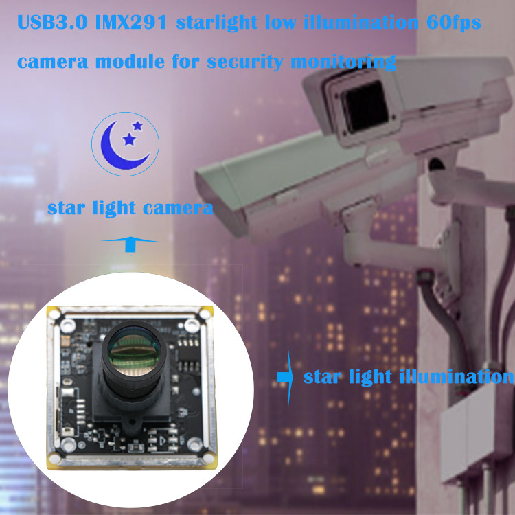 Modulo basso della macchina fotografica di illuminazione 60fps di USB2.0 IMX291 Starlight per il monitoraggio di sicurezza