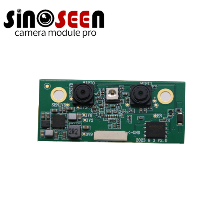Modulo di fotocamera 3D di riconoscimento facciale basato su intelligenza artificiale con sensori doppi IR RGB UVC 720P Output e Low Power Design